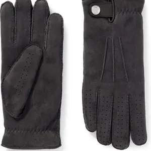 SEO Leather-Trimmed Suede Gloves | Warm Winter Accessories