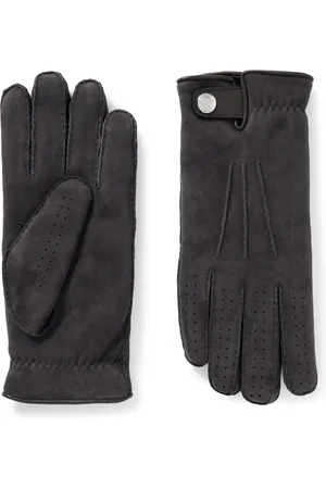 SEO Leather-Trimmed Suede Gloves | Warm Winter Accessories
