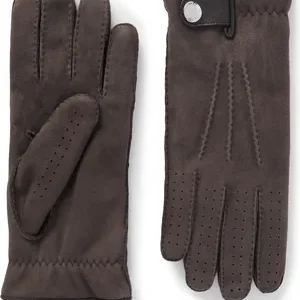 Premium Leather-Trimmed Suede Winter Gloves for Men and Women