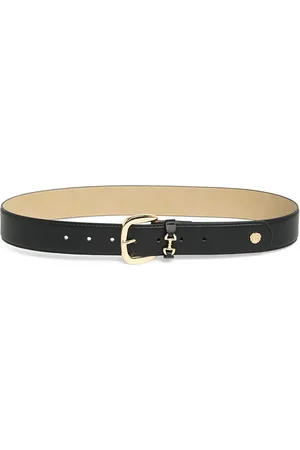 Women's Leather Horsebit Belt - Adjustable Designer Accessory
