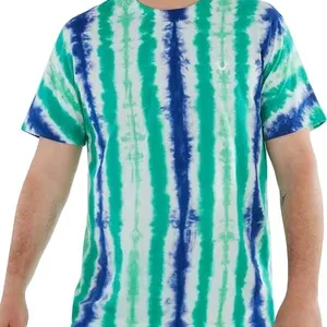Men's Blue Combo Tie Dye T-Shirt - Soft Cotton Casual Crew Neck Top