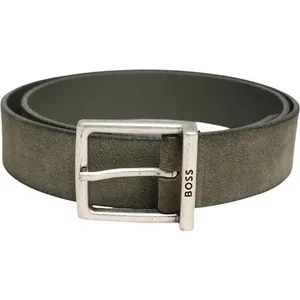 [Brand] Men's Leather Classic Logo Buckle Belt - [Color] - Size [Size Range]
