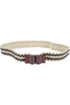 Striped Raffia Belt for Women - Stylish Woven Design