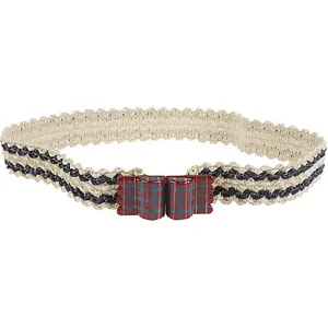 Striped Raffia Belt for Women - Stylish Woven Design