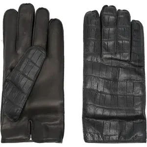 Crocodile Embossed Leather Gloves for Men and Women - Premium Quality