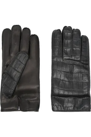 Crocodile Embossed Leather Gloves for Men and Women - Premium Quality