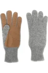 Leather-Trim Cashmere Winter Gloves