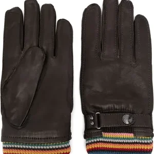 Big Stripe Cuff Gloves for Women - Warm Knit Style