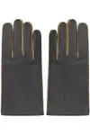 Derek Men's Black Leather Winter Gloves