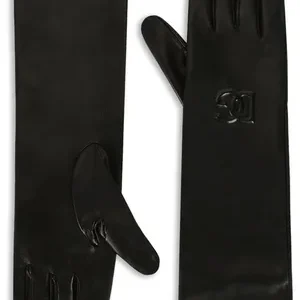 Men's Premium Embossed-Logo Leather Gloves - Warm & Stylish Winter Handwear