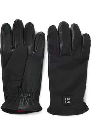 Men's Leather Panelled Driving Gloves