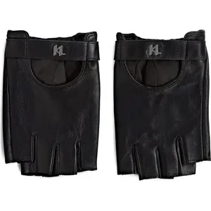 KARL LAGERFELD K/Monogram Fingerless Leather Gloves - Luxurious Goat Leather Accessory