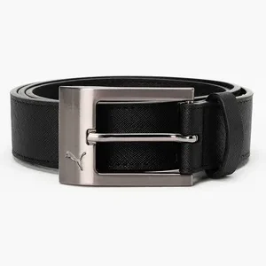Stylised Leather Belt with Gold Buckle for Everyday Wear, Brown