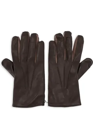 Panelled Leather Gloves for Men and Women
