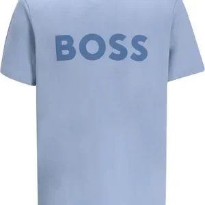 Men's Blue Crewneck T-Shirt with Logo - Casual & Comfortable Fit