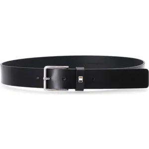 Men's Solid Belt with Logo Buckle (Primary Keyword + Type + Main Feature)