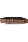 Men's Leather Belt with Logo Buckle - Durable & Stylish
