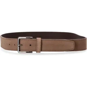 Men's Leather Belt with Logo Buckle - Durable & Stylish