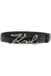 Women's Designer Logo Buckle Leather Belt