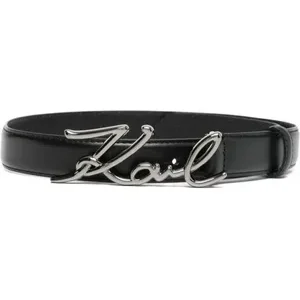 Women's Designer Logo Buckle Leather Belt