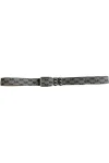 Women's Leather Logo Belt - Adjustable Black Dress Belt