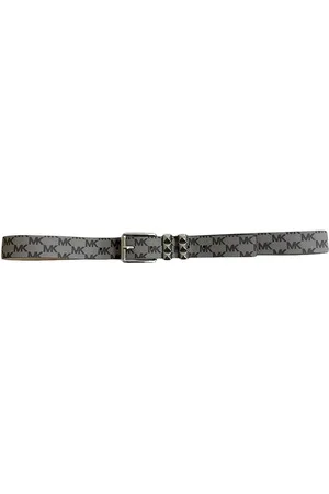 Women's Leather Logo Belt - Adjustable Black Dress Belt