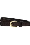 Women's Leather Signature Buckle Belt, Black