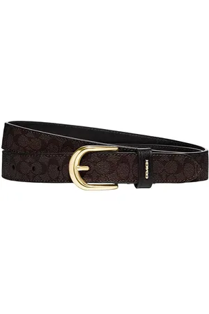 Women's Leather Signature Buckle Belt, Black 1 Women's Leather Signature Buckle Belt, Black