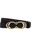 Women's Genuine Leather Signature Double Buckle Belt