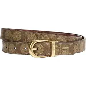 Women's Cut-to-Size Reversible Leather Belt with Adjustable Buckle