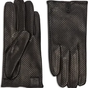 Statement Perforated Leather Driving Gloves - Available in Black, Blue, White & Verde